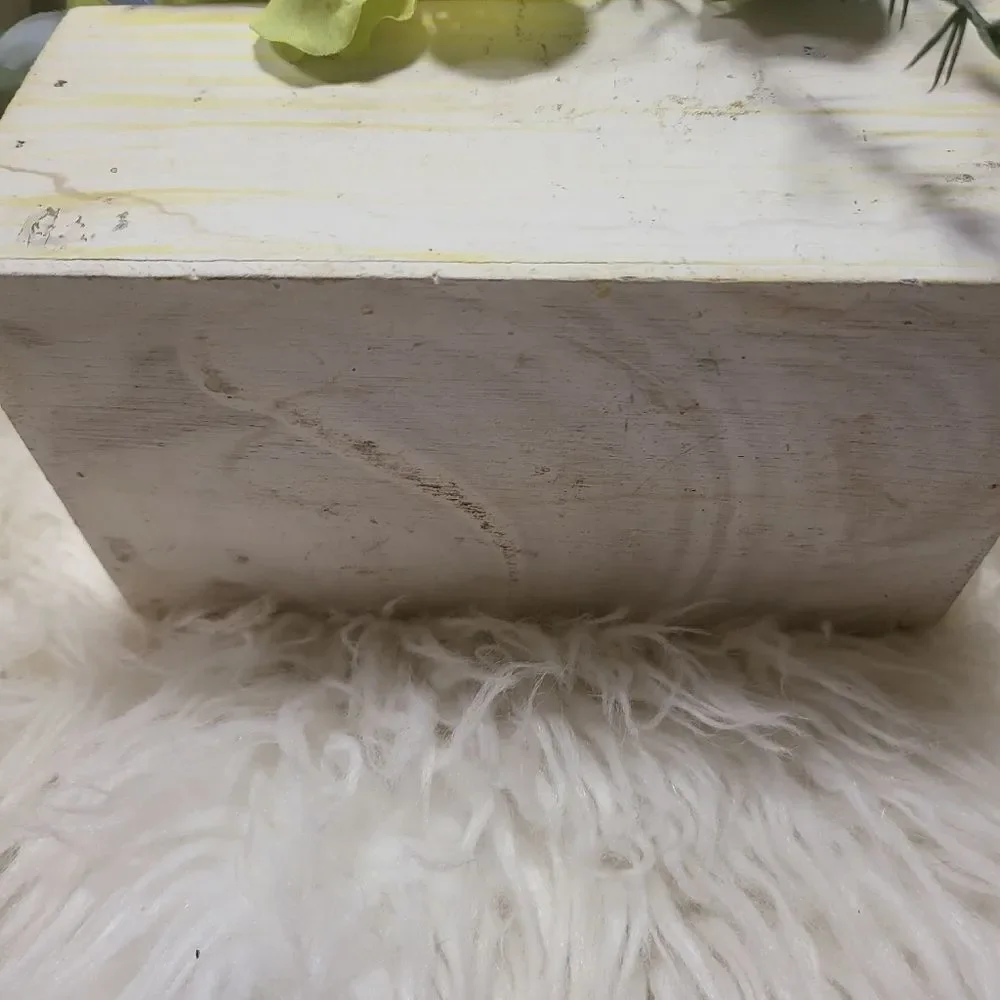 Wooden Box with Faux Flowers and Greenery